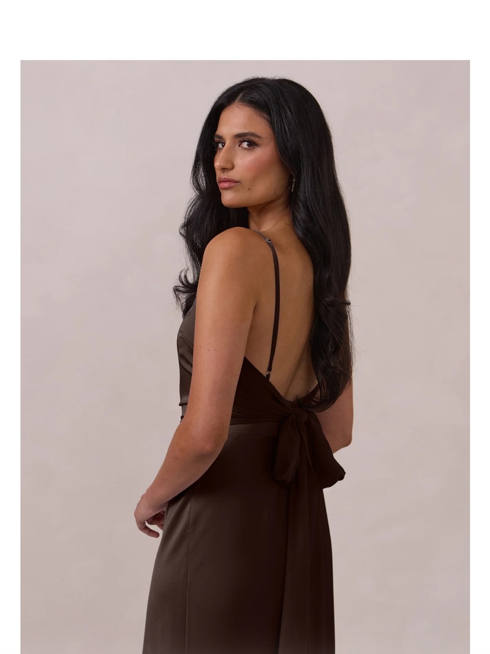 Park & Fifth Mira Dress Satin Midi Bridesmaid Dress - Espresso
